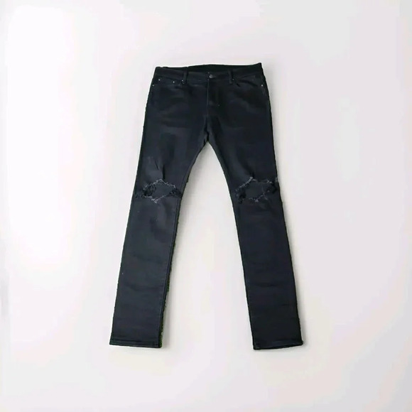 Mnml Womens Jeans 36 X 32 Black Distressed Stretch - Picture 1 of 9